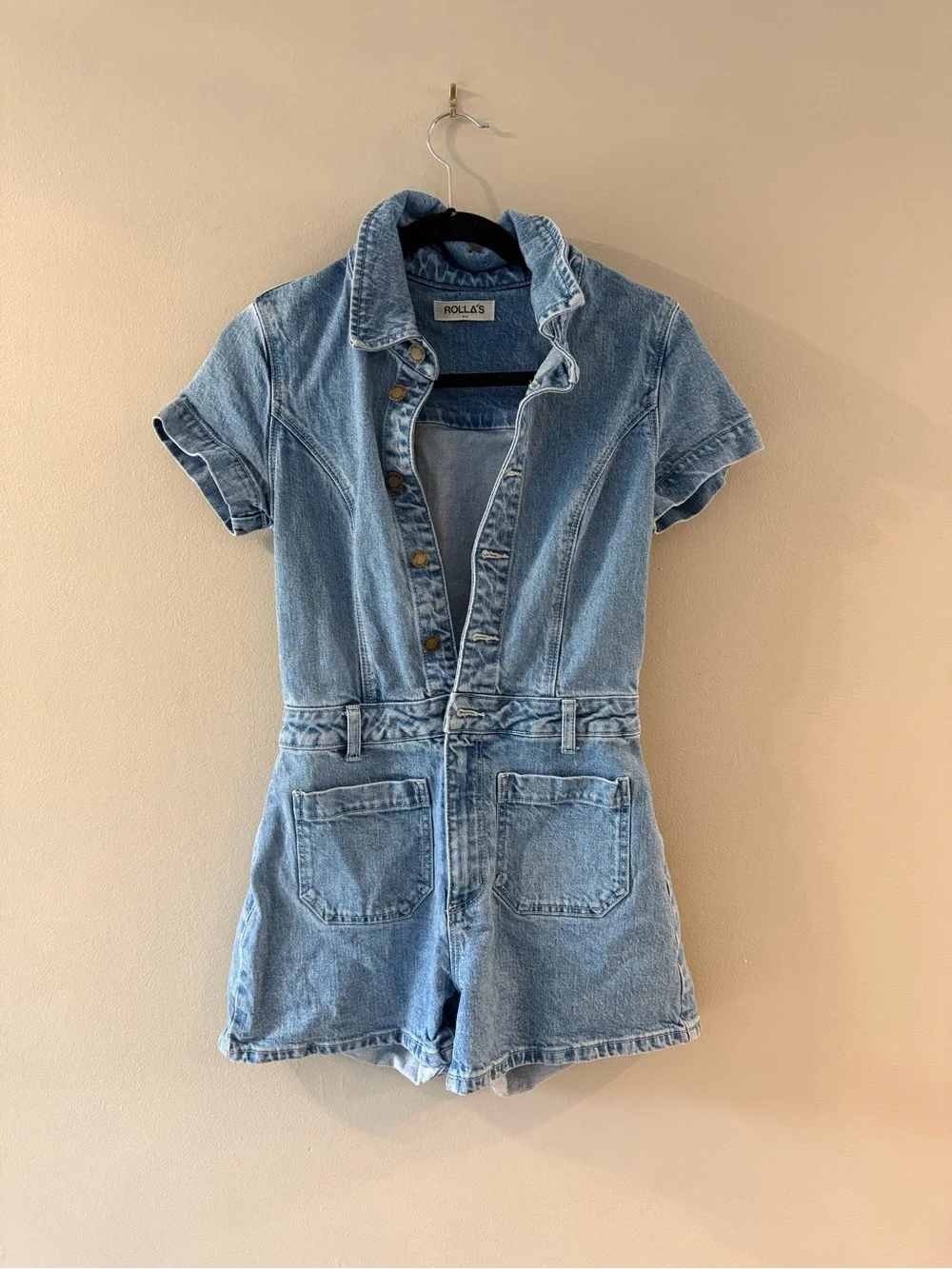 Rolla's Light Wash Denim Short Romper
